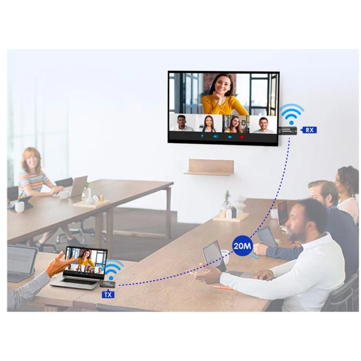 مُوسّع HDMI لاسلكي Lenkeng LKV433mini بدقة Full HD 1080p حتى 20 متر - Thumbnail 2