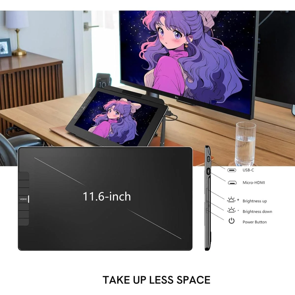 شاشة رسم VEIKK VK1200 V2 مقاس 11.6 إنش Full HD IPS - Thumbnail 3