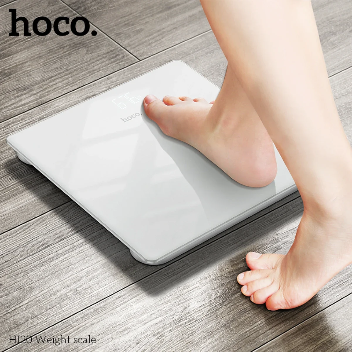 ميزان وزن إلكتروني HOCO HI20 مع شاشة LED - أبيض - Image 4