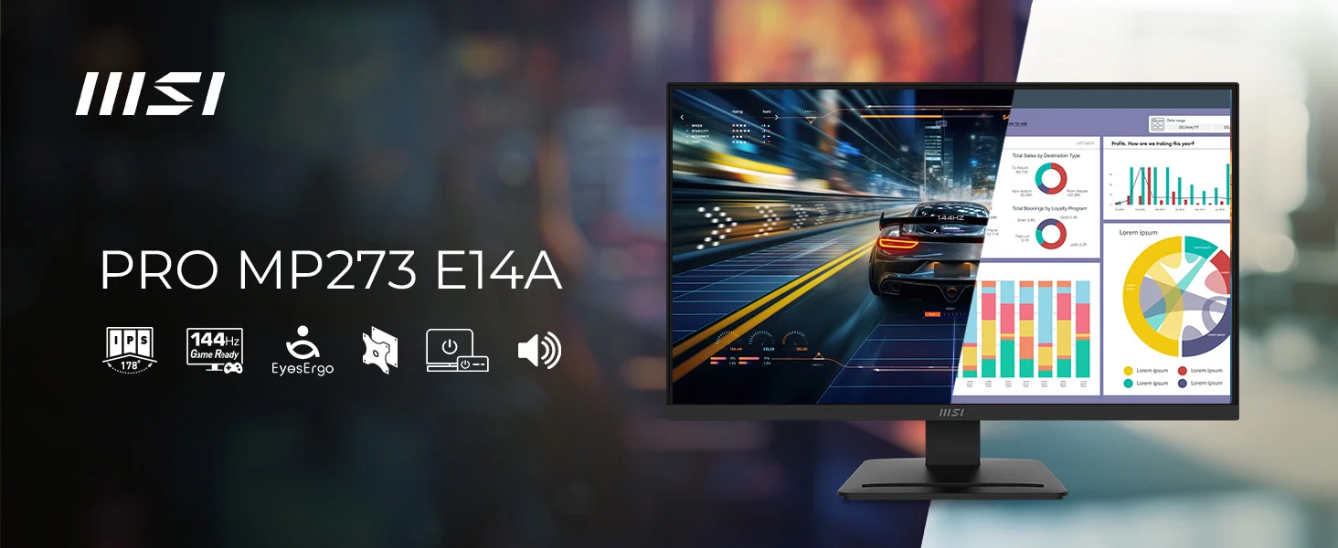 MSI 27-inch FHD 1920x1080 IPS Monitor, 144Hz, 1ms, Black – PRO MP273 E14A - Image 11