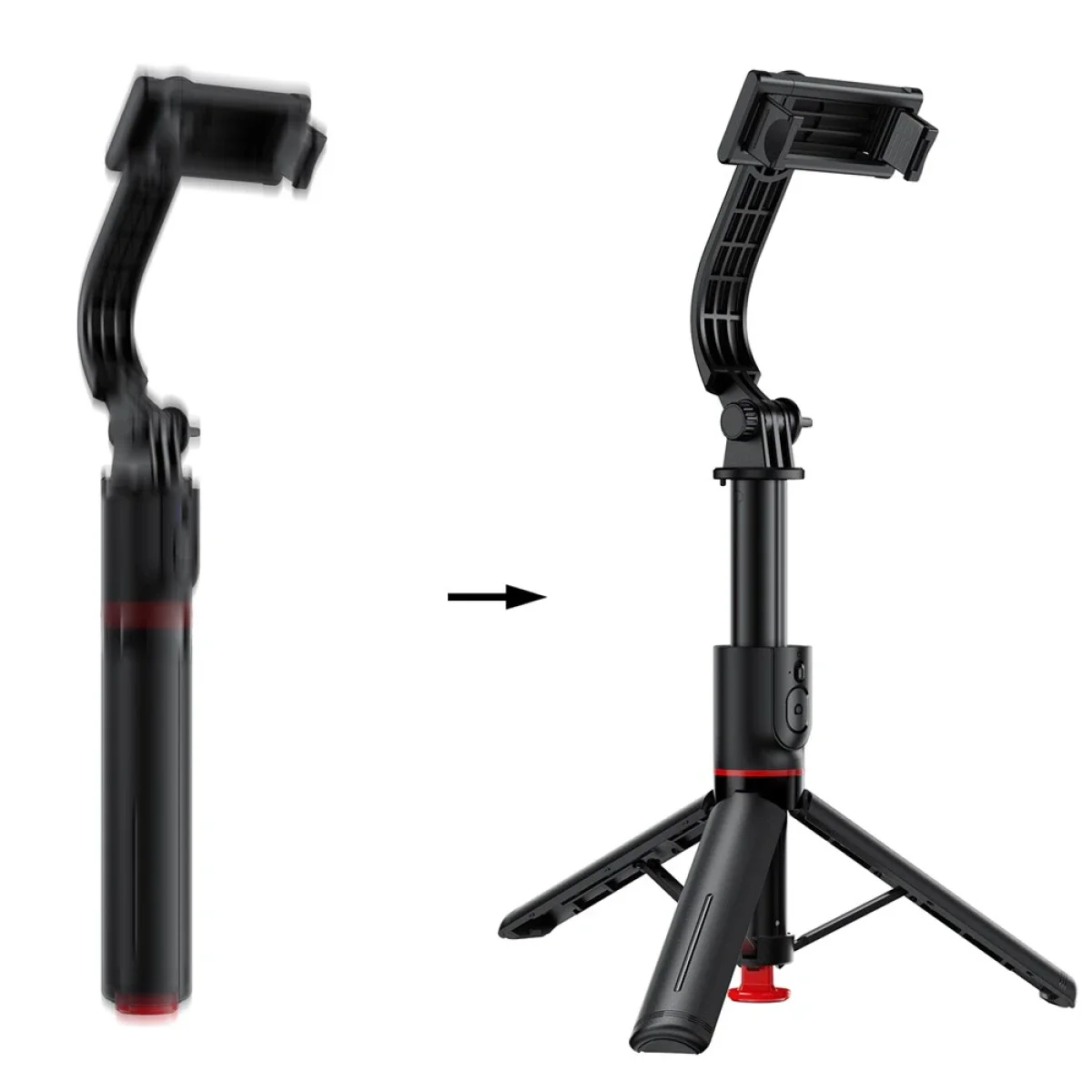ACEFAST E42 Bluetooth Selfie Stick with Auto-Open Tripod Stand and Remote Control - Black - Thumbnail 5
