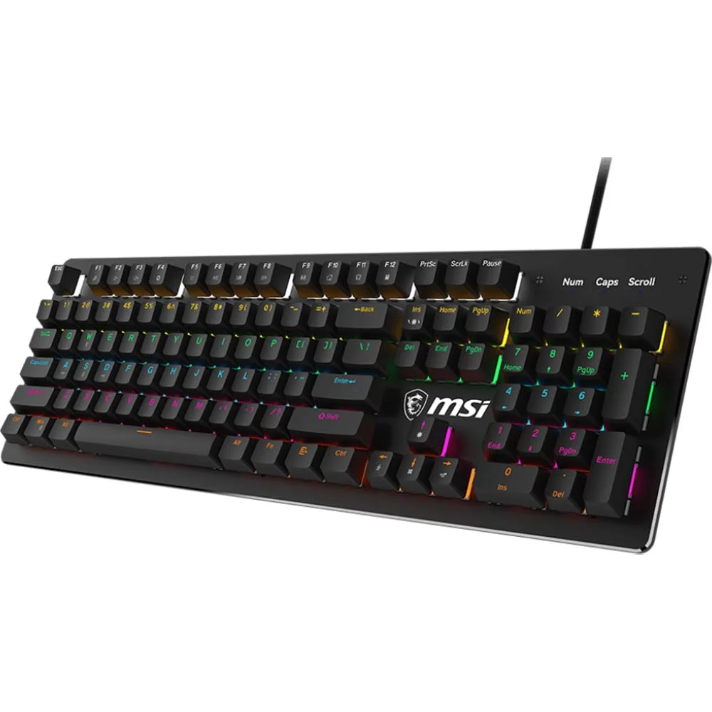 MSI Forge GK300 US Mechanical Keyboard, Blue Switches, Black - Thumbnail 4