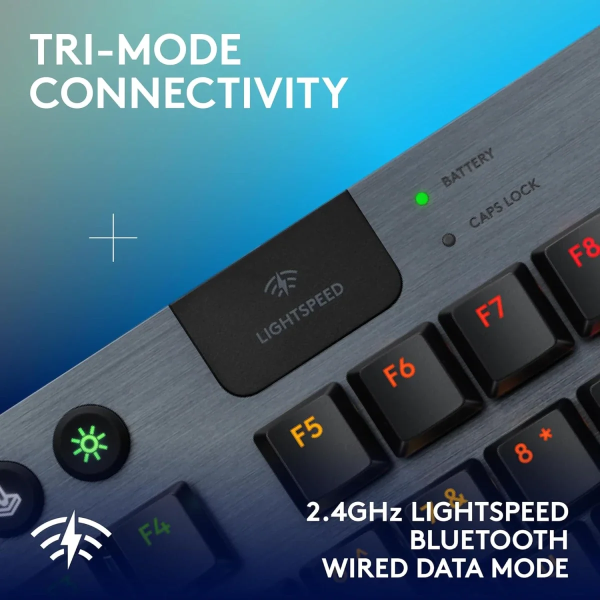 لوحة مفاتيح ألعاب Logitech G915 X LIGHTSPEED TKL ميكانيكية لاسلكية بمفاتيح GL Clicky لون أسود - Thumbnail 4
