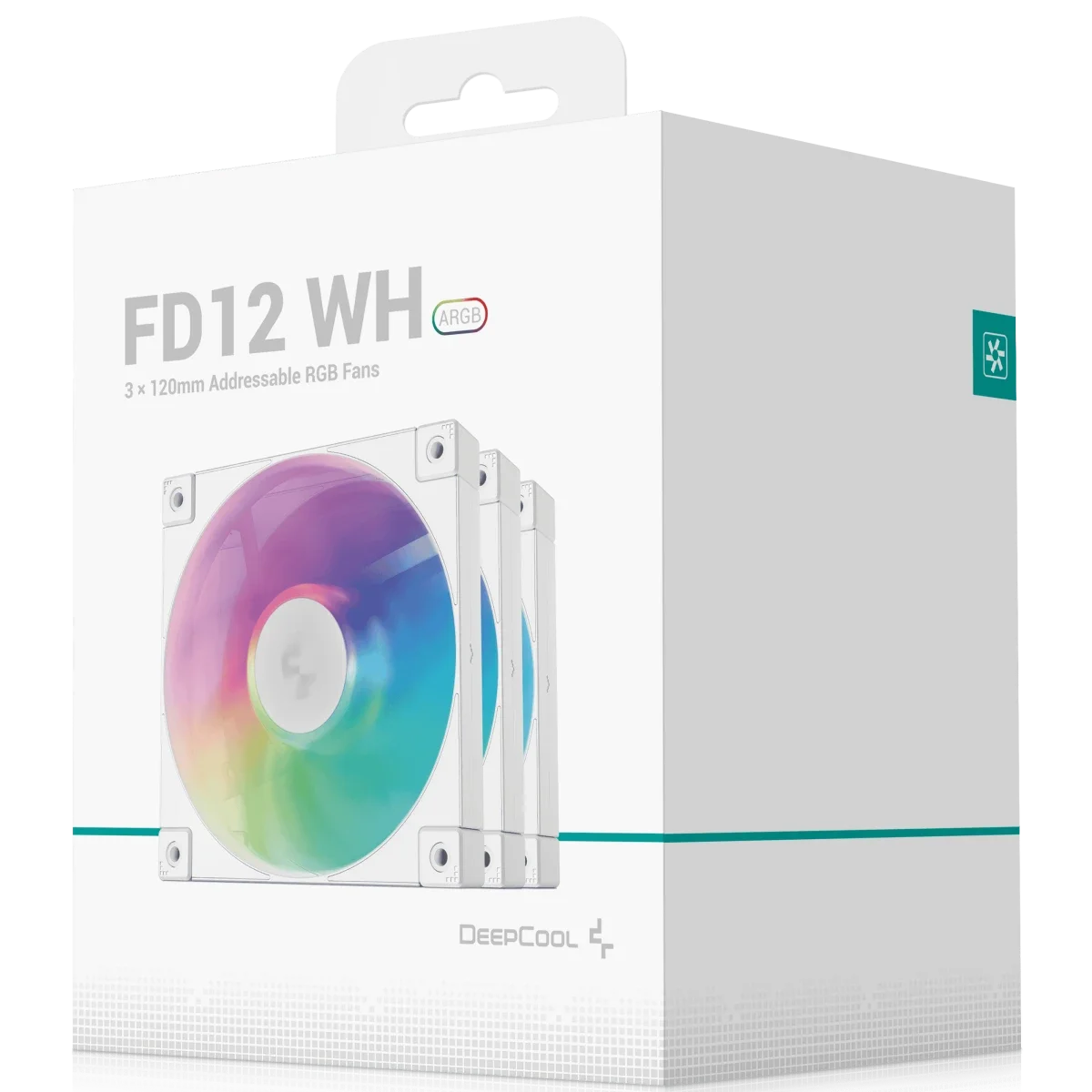 DeepCool FD12 ARGB 120mm Case Fan Pack of 3 White - Image 1