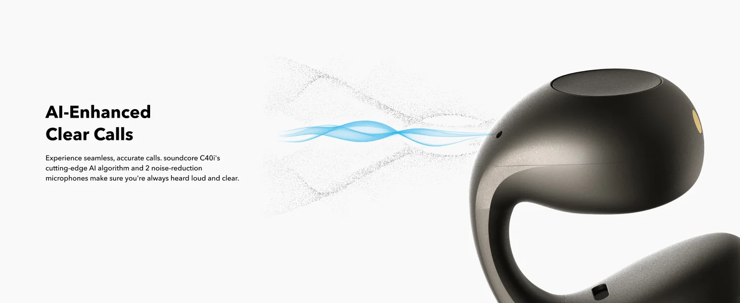 سماعات أذن Anker Soundcore C40i مفتوحة بتصميم مشبك وأزرار تحكم - أسود - Thumbnail 20
