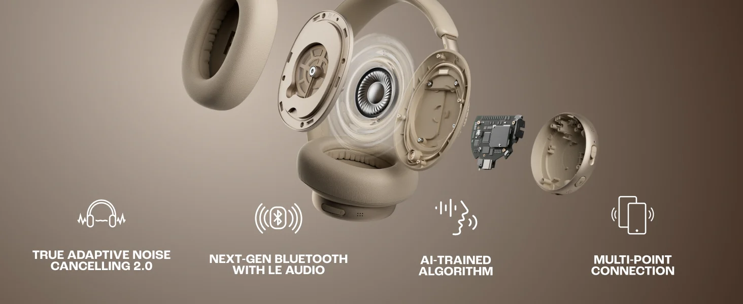 سماعات رأس JBL Live 780NC لاسلكية فوق الأذن بعزل الضوضاء - رملي - Image 16