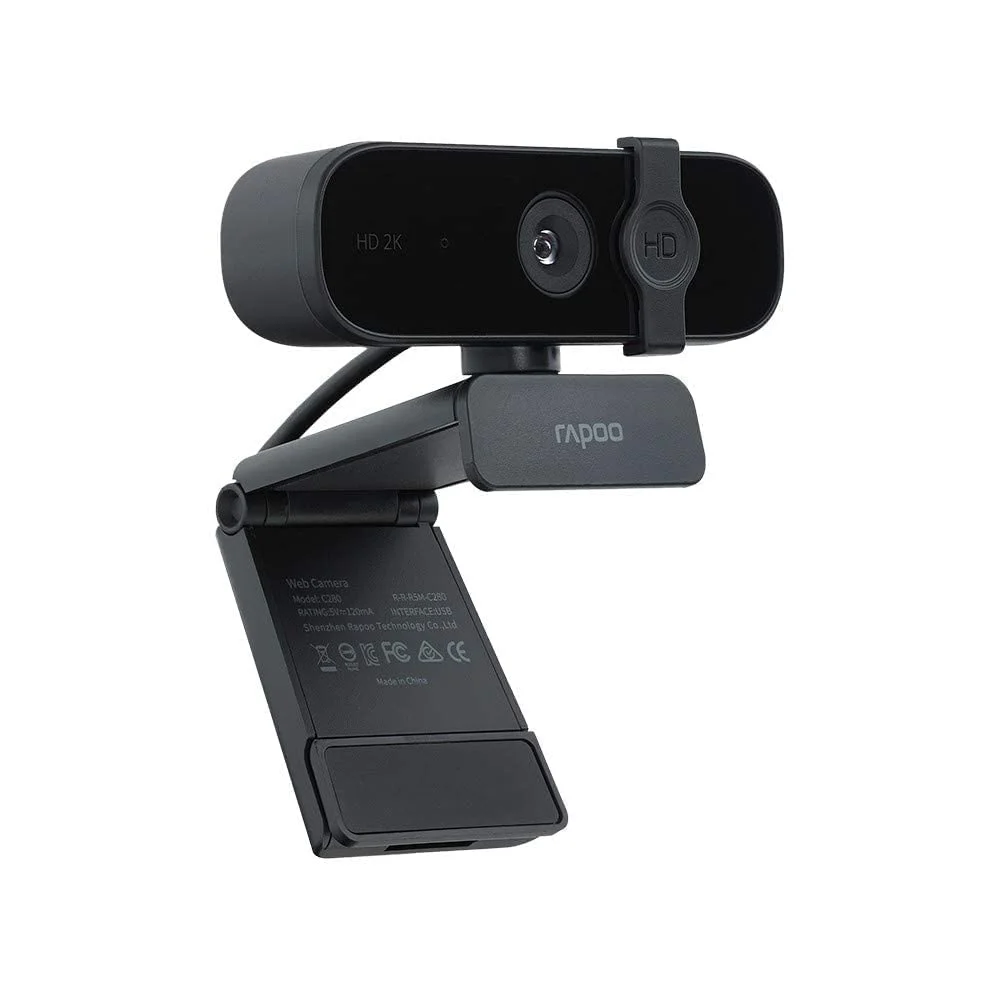 كاميرا ويب Rapoo C280 بدقة 2K 1440p مع مايكروفون مزدوج وغطاء خصوصية وتوصيل وتشغيل - Image 4