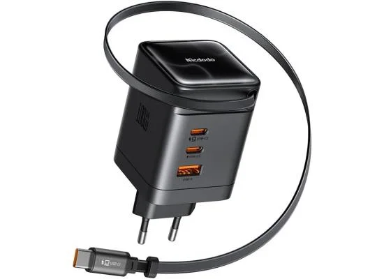 Mcdodo CH-847 100W GaN Charger with 65cm Retractable Cable, 3 USB-C + 1 USB-A - Image 8