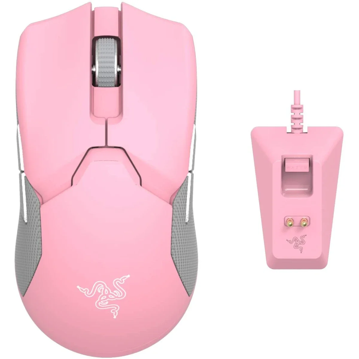 ماوس ألعاب Razer Viper Ultimate لاسلكي مع قاعدة شحن، 20K DPI، كوارتز - Thumbnail 2