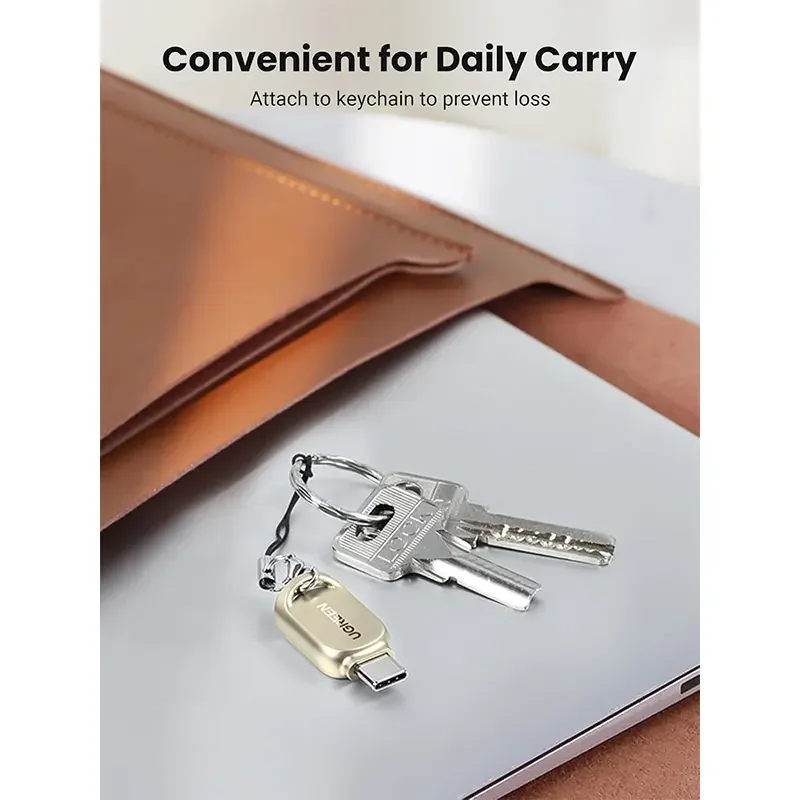 قارئ بطاقات Ugreen 80124 من USB-C إلى Micro SD بهيكل من سبيكة الزنك - Image 3