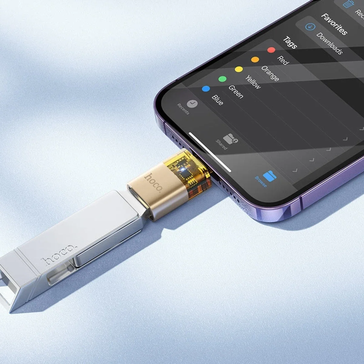 محول HOCO UA36 من Lightning إلى USB-A OTG بسرعة 480Mbps - Thumbnail 4