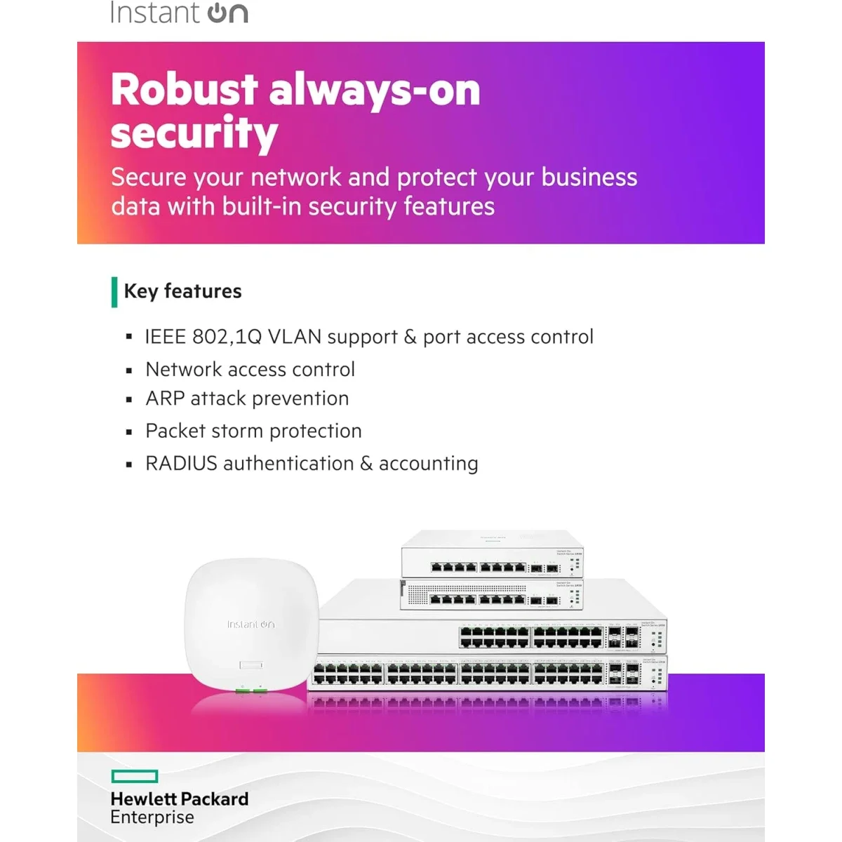 سويتش HP Aruba Instant On 1930 ذكي مُدار جيجابت 8 منافذ Layer 2+ مع 2 SFP وPoE بقدرة 124W، أبيض - Image 4