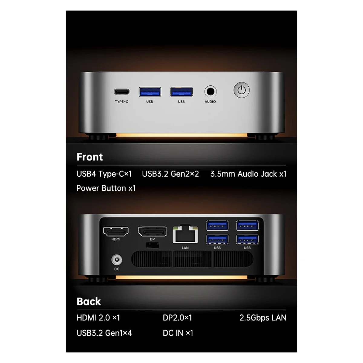 ACEMAGIC A3A Mini PC Barebone Intel Core i5-13420H Silver - Thumbnail 5
