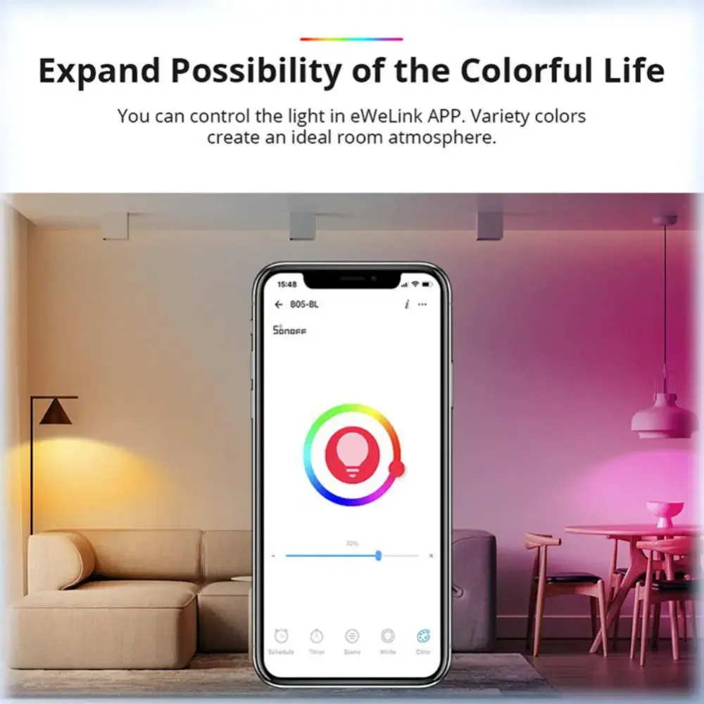 SONOFF B05-BL WiFi Smart LED Light Bulb 9W E26/E27 Dimmable RGB - Image 9