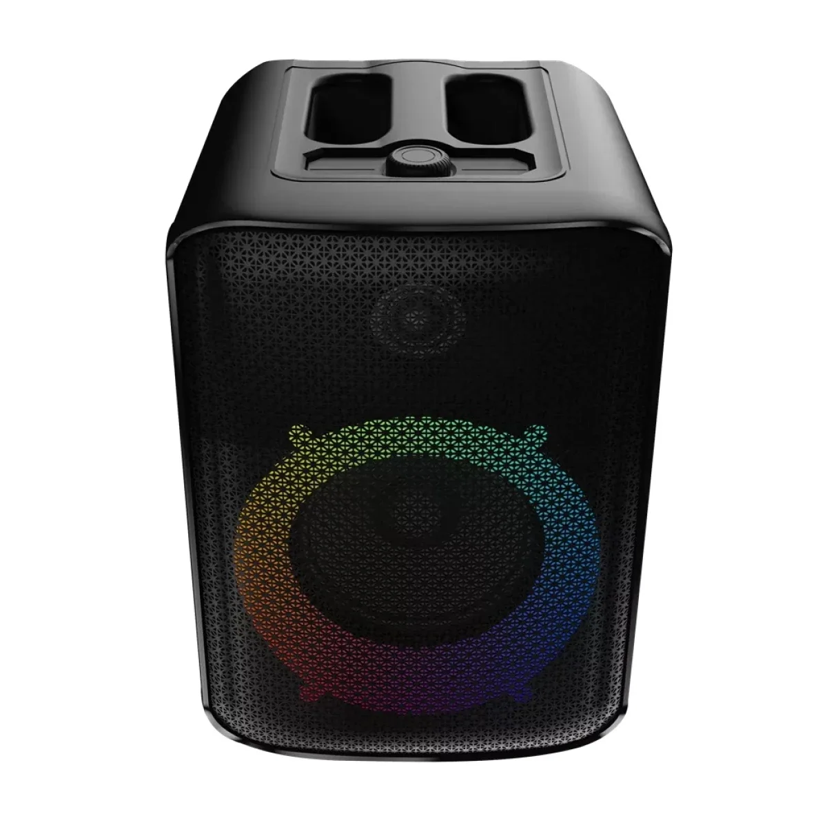 HiFuture Event 80W Portable Bluetooth Speaker with RGB Lights, Karaoke and Power Bank - Black - Thumbnail 3