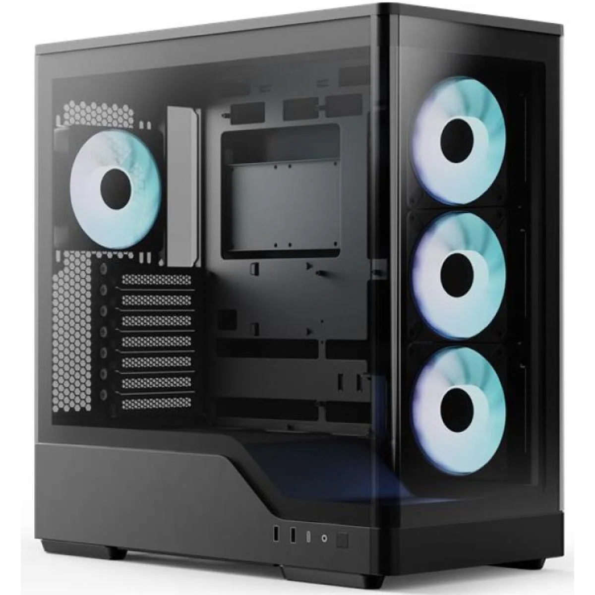 AeroCool P500A Black ARGB ATX Mid-Tower Panoramic Gaming Case with 4 Fans