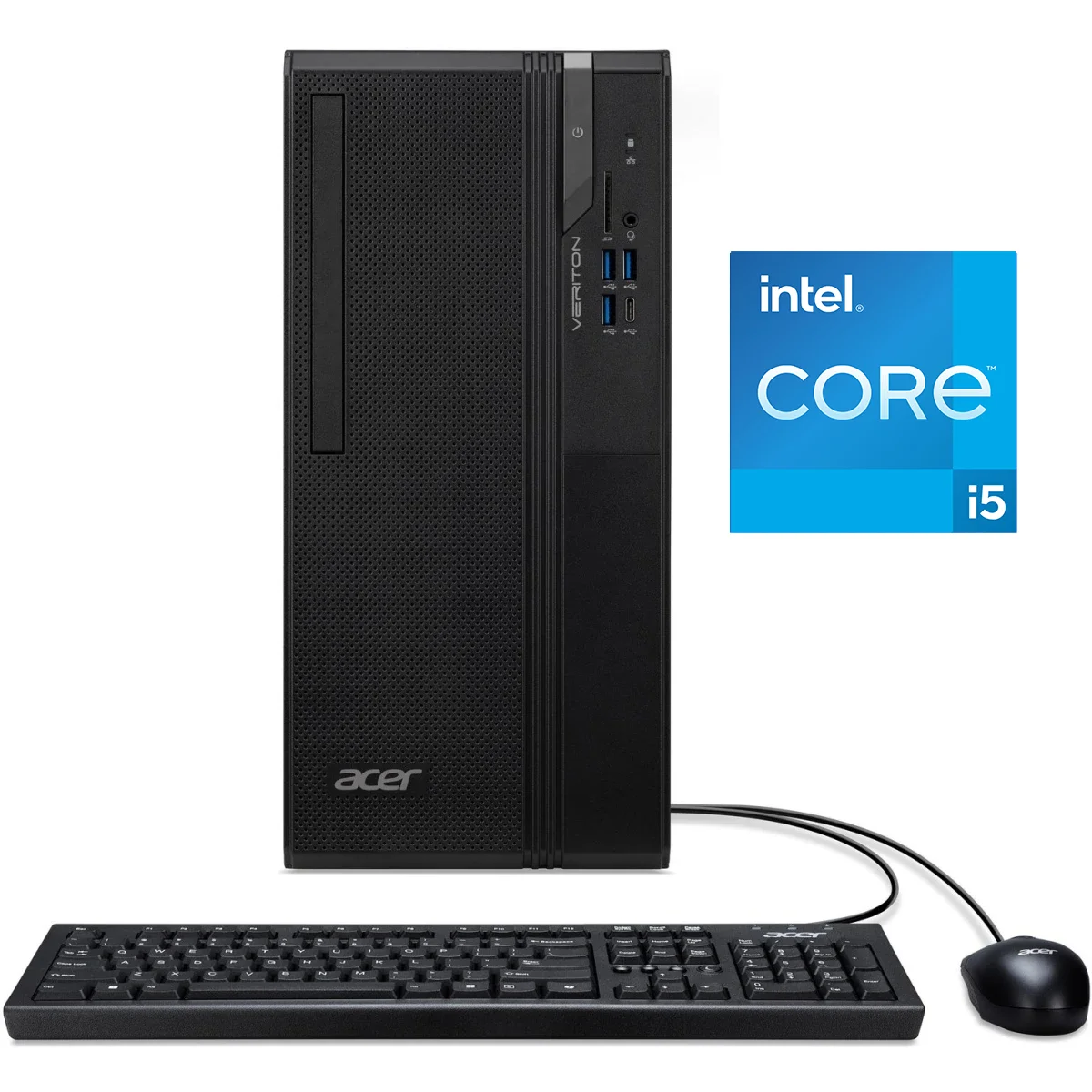 كمبيوتر مكتبي للأعمال Acer Veriton S2722G بمعالج Core i5-14400‏ 10 أنوية، رام 8GB DDR5، قرص 512GB PCIe 4.0 NVMe، Wi-Fi 6 وBluetooth 5.3، كفالة 3 سنوات
