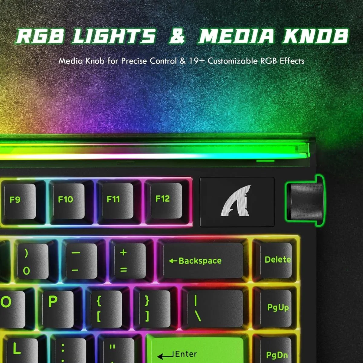 ATTACK SHARK R85 HE Wired 75% Hall Effect RGB Gaming Keyboard, Green - Image 2
