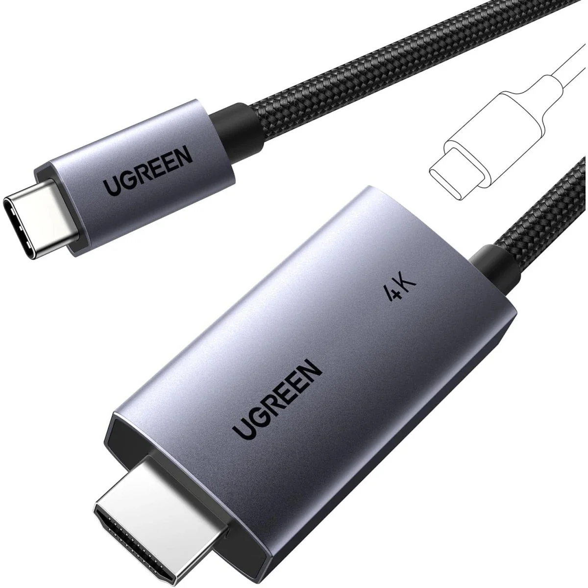 Ugreen USB-C to HDMI Cable with 100W PD Charging, 4K@60Hz, 2M