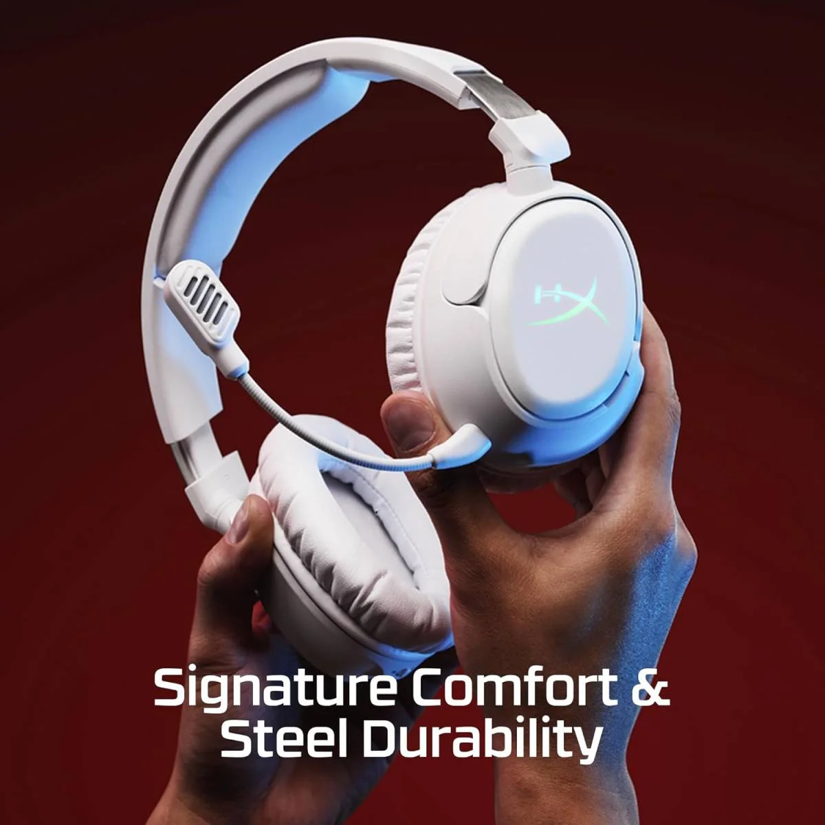 سماعة ألعاب لاسلكية HyperX Cloud Flight 2 بمشغلات 50 مم وBluetooth 5.3 أبيض - Image 9