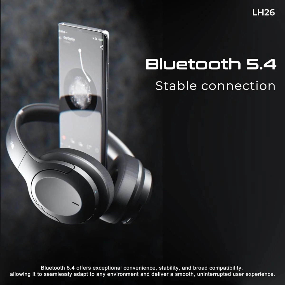 سماعات رأس فوق الأذن Lenyes LH26 لاسلكية مع ANC وBluetooth 5.4 ومحركات 40 مم وتشغيل 31 ساعة - Image 3