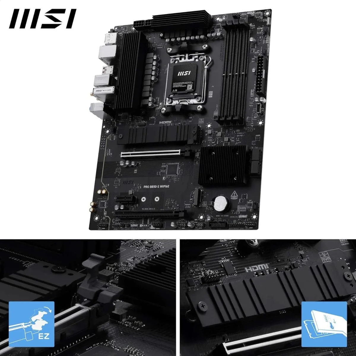 MSI PRO B850-S WIFI6E ATX AMD B850 AM5 DDR5 Motherboard with Wi-Fi 6E - Image 4