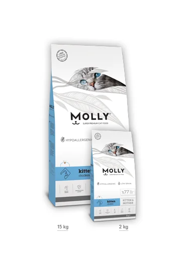 طعام قطط جاف Molly Kitten & Mother متكامل للأمهات والهرر الصغيرة