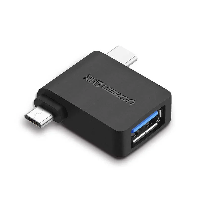محول Ugreen 30453 2 في 1 من USB-C وMicro USB إلى USB 3.2 بسرعة 5Gbps OTG - Image 2