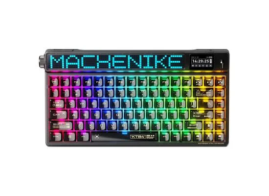 كيبورد ميكانيكي Machenike KT84 أسود 84 مفتاح مع شاشة LED Matrix وشاشة TFT وسويتشات Gateron Yellow واتصال ثلاثي - Image 3