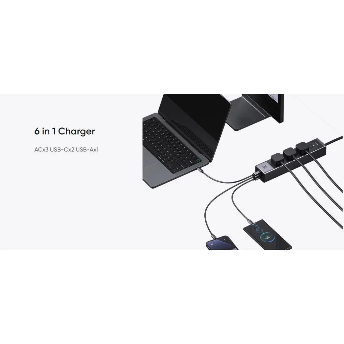 Mcdodo CH-0600 30W GaN Surge Protection Power Strip with 3 AC Outlets and 3 USB Ports - Image 6