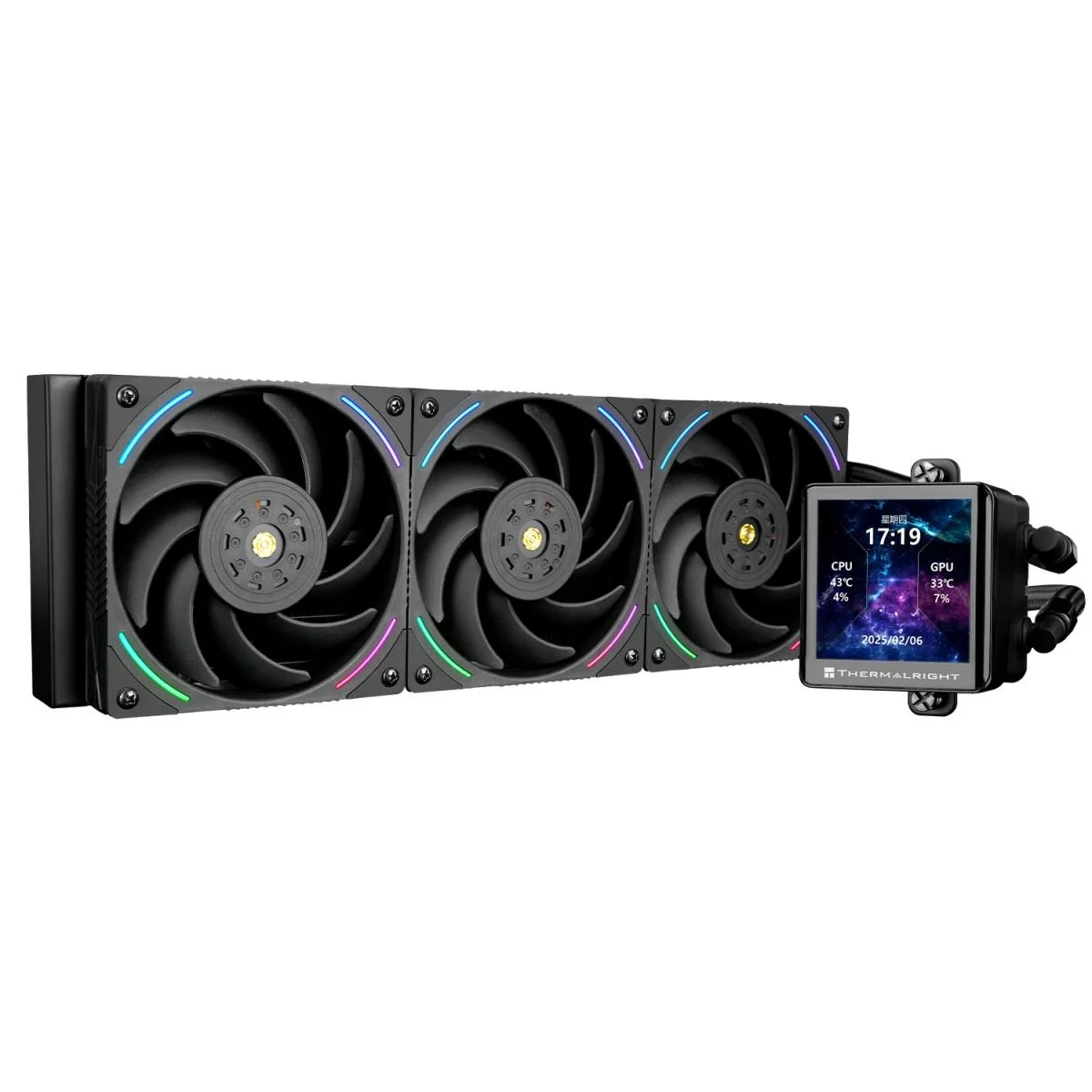 مبرد سائل للمعالج Thermalright Frozen Vision 360 ARGB Black V2 مع شاشة IPS LCD مقاس 2.88 إنش