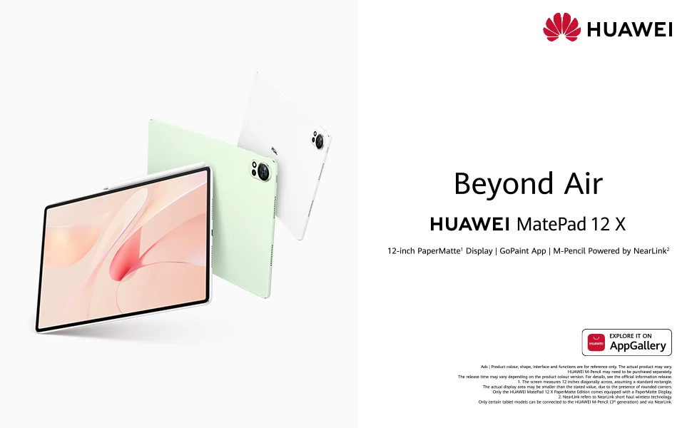 جهاز لوحي HUAWEI MatePad 12 X 12 إنش PaperMatte بسعة 12GB/256GB مع Glide Keyboard - أبيض - Thumbnail 12