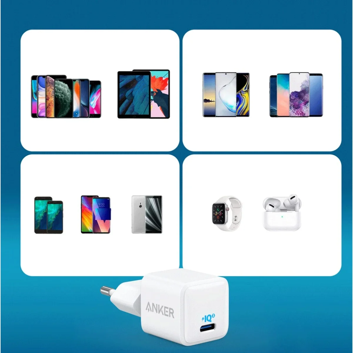 شاحن Anker Nano A2633 PowerPort III USB-C بقدرة 20 واط أبيض - Thumbnail 4