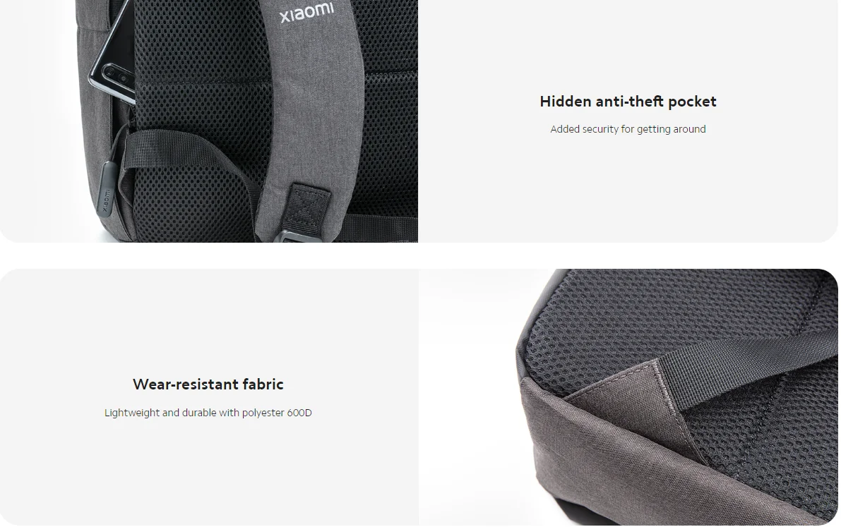 حقيبة ظهر Xiaomi Mi Commuter للابتوب 15.6 إنش أزرق فاتح BHR4905GL - Thumbnail 10