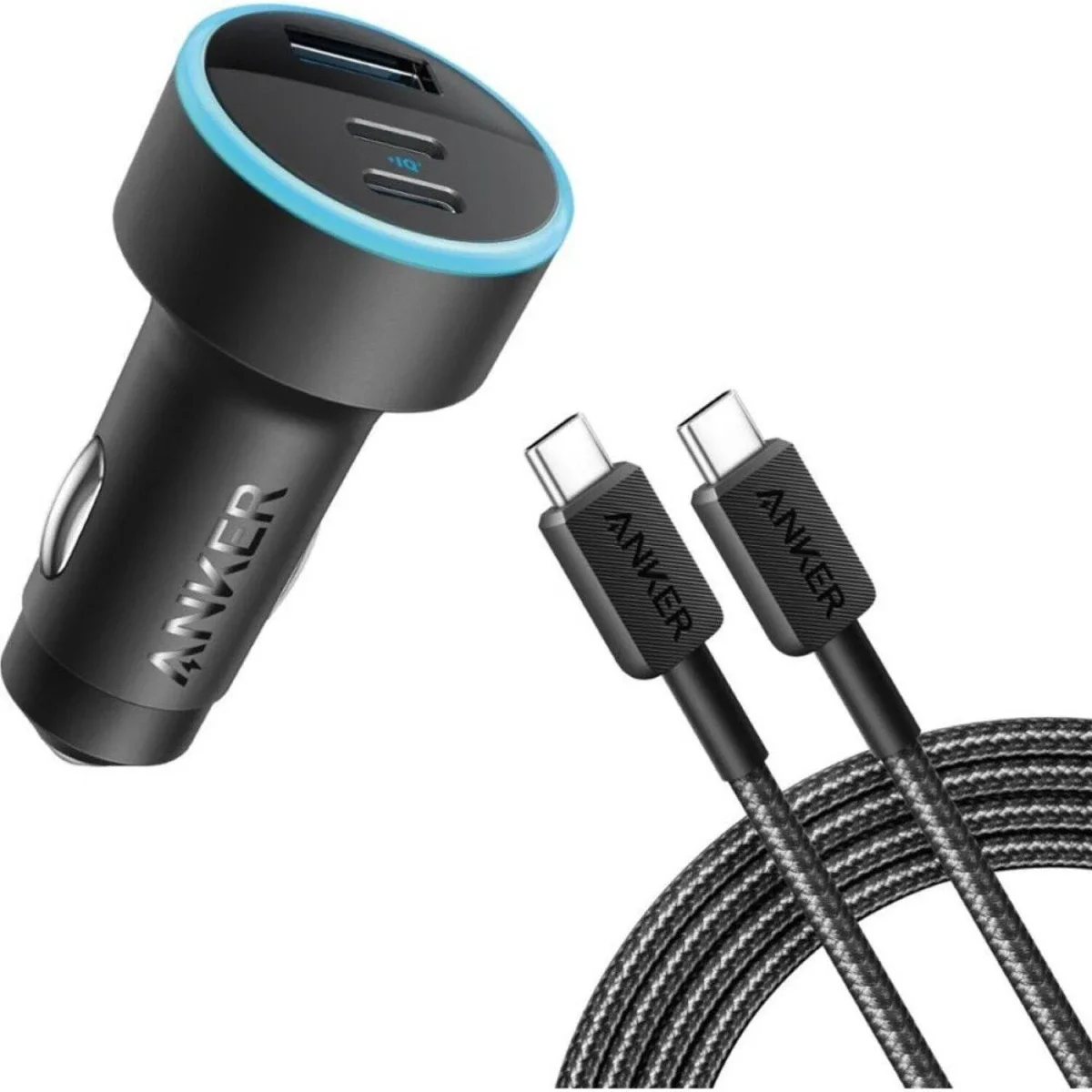 Anker 67W 3-Port USB-C Car Charger with 0.91m USB-C to USB-C Cable - Black - Thumbnail 4