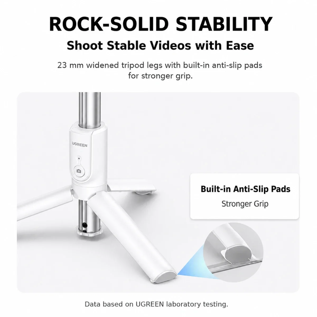 Ugreen LP508 Bluetooth Selfie Stick with Integrated Tripod 75 cm White 25945 - Image 4