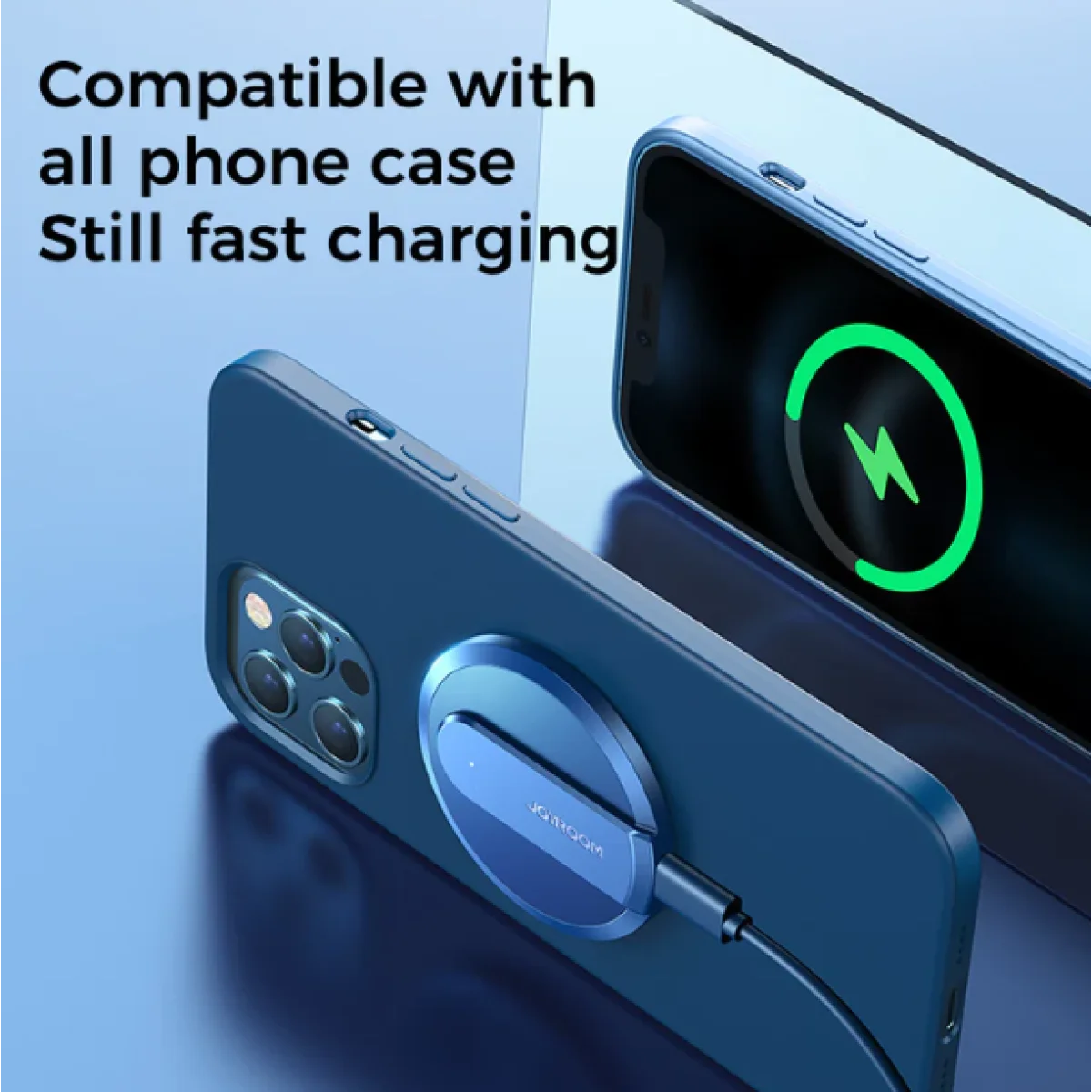 JOYROOM JR-A28 15W Ultra-Thin Magnetic Wireless Fast Charger - White - Thumbnail 3