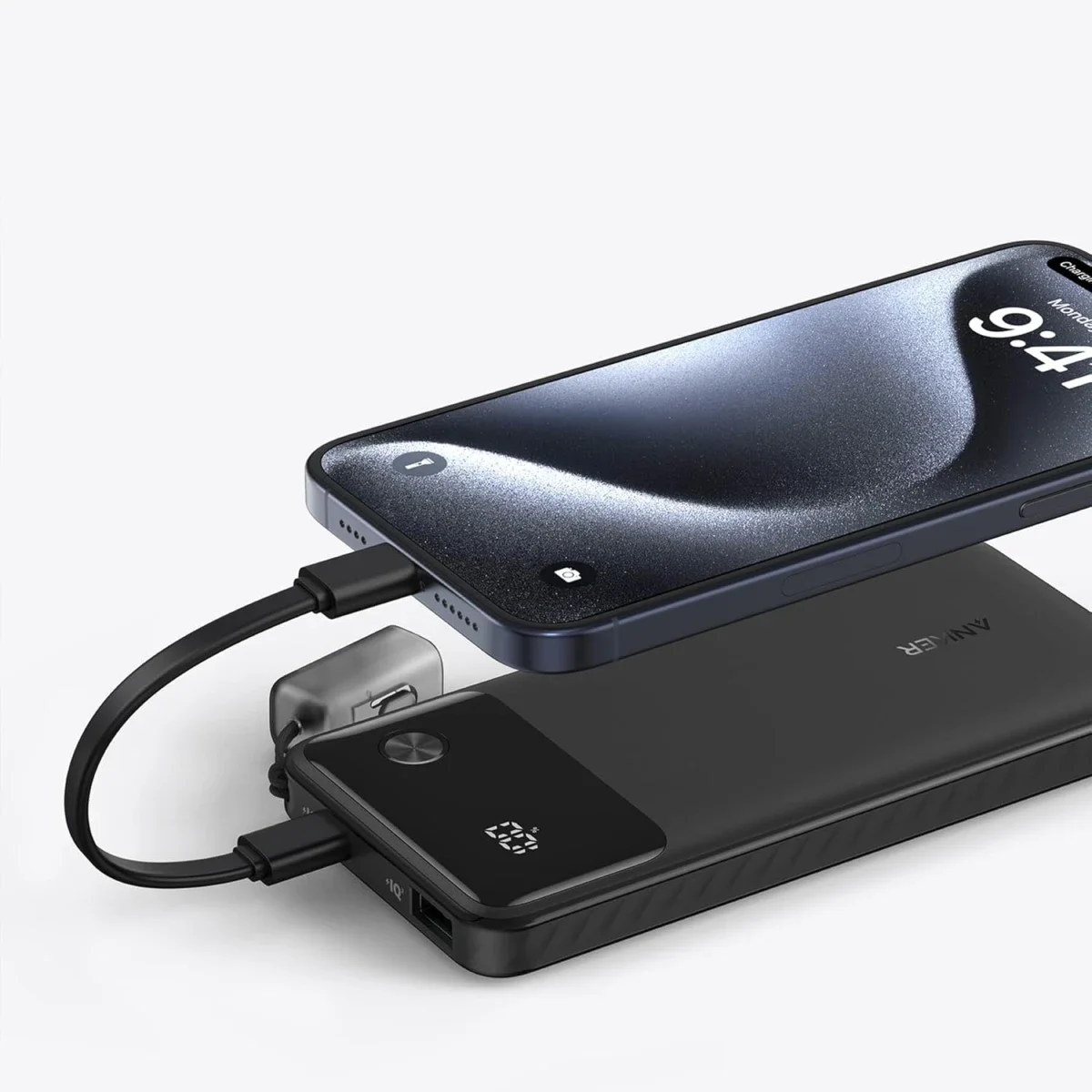 باور بانك Anker PowerCore بسعة 10000mAh وقدرة 22.5W مع كابل USB-C بحبل تعليق - أسود - Image 4