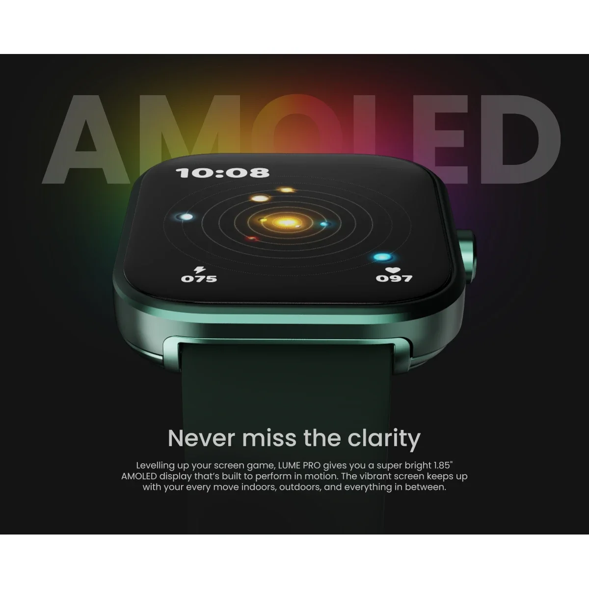 HiFuture LUME Pro Smartwatch 1.85-inch AMOLED Display with Wireless Calling, Dark Green - Thumbnail 5
