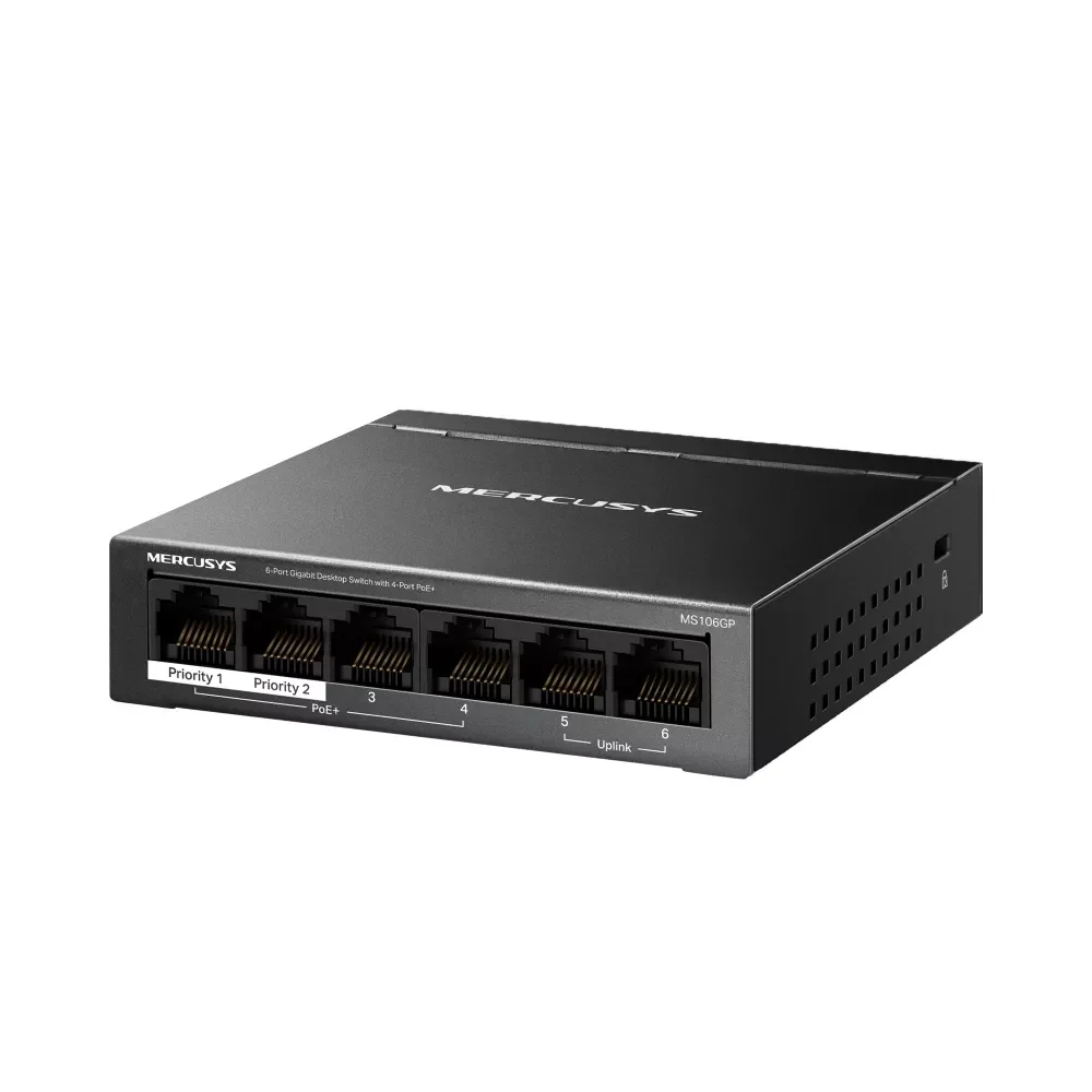سويتش شبكة MERCUSYS MS106GP جيجابت 6 منافذ مع PoE+ - Thumbnail 3