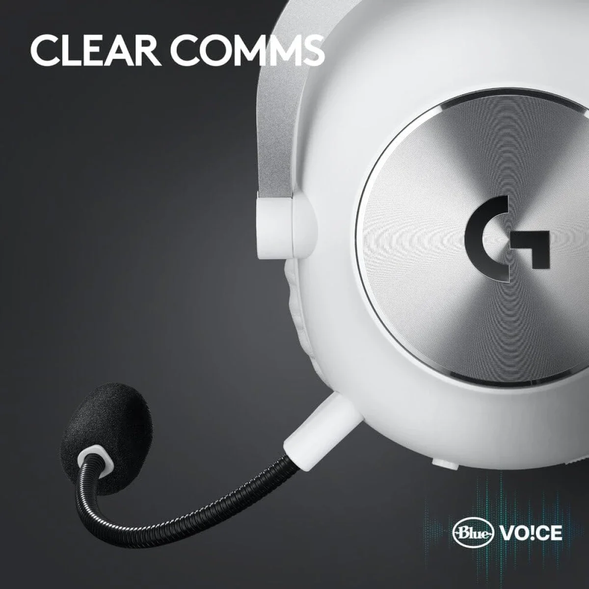 سماعة ألعاب Logitech G PRO X 2 لاسلكية مع Blue VO!CE وDTS 7.1 ومحركات 50 مم - أبيض - Thumbnail 9