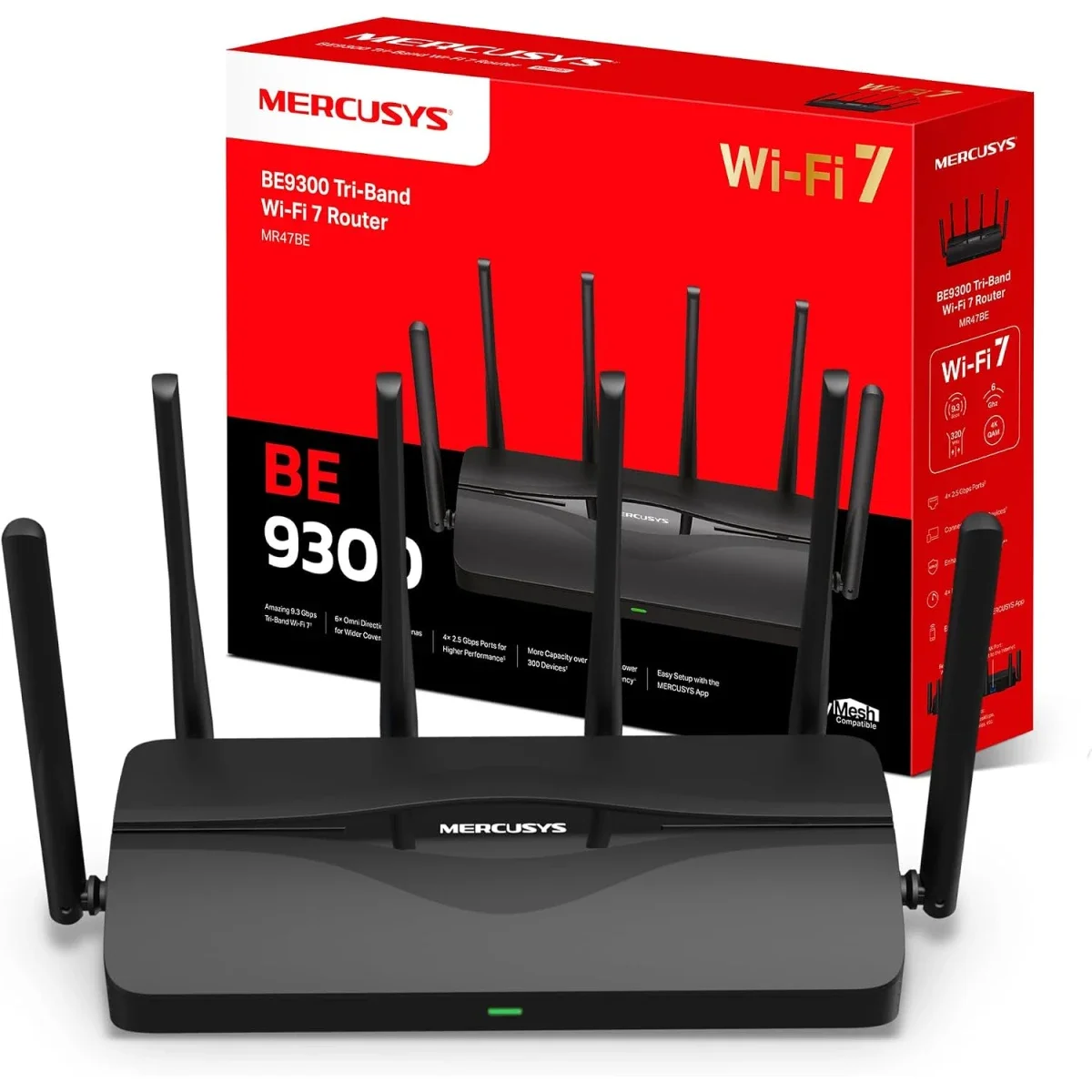 MERCUSYS MR47BE BE9300 Tri-Band Wi-Fi 7 Router with 4× 2.5Gbps Ports - Thumbnail 2