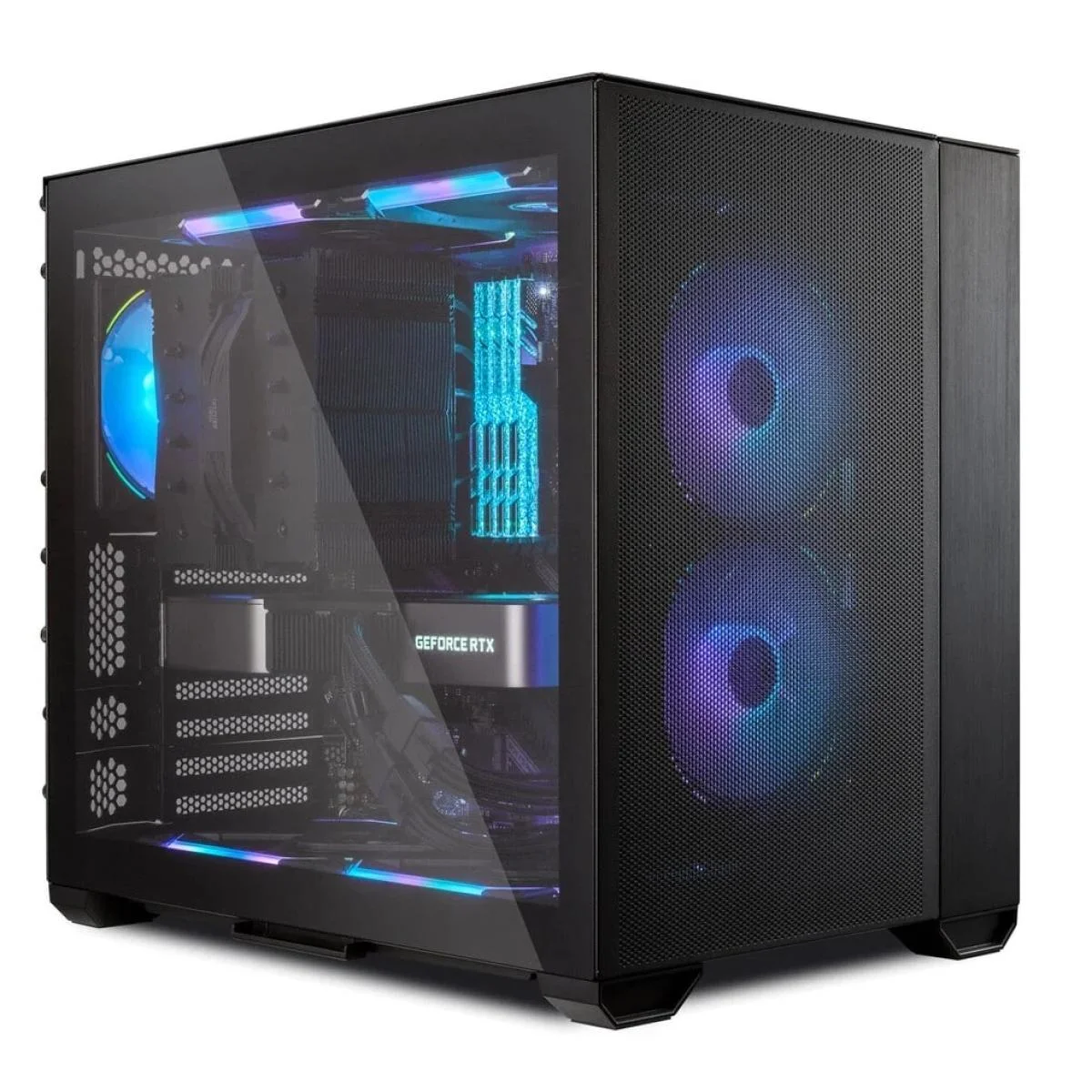 LIAN LI O11 AIR MINI Black Mini-Tower Tempered Glass Gaming Case with 3 PWM Fans - Image 2