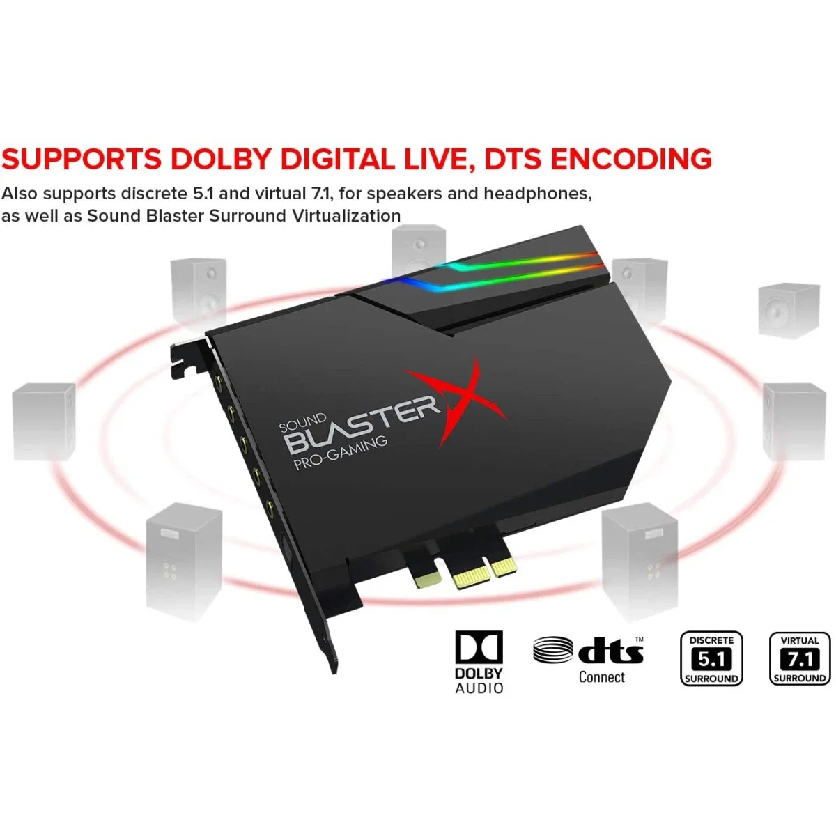بطاقة صوت للألعاب Creative Sound BlasterX AE-5 Plus PCIe مع DAC - Thumbnail 2