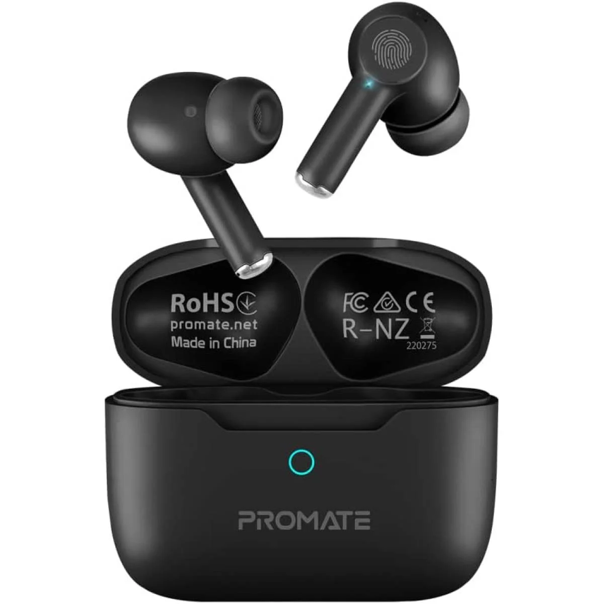 سماعات أذن لاسلكية Promate ProPods مع ANC وبلوتوث 5.3 وتشغيل 25 ساعة أسود - Thumbnail 2