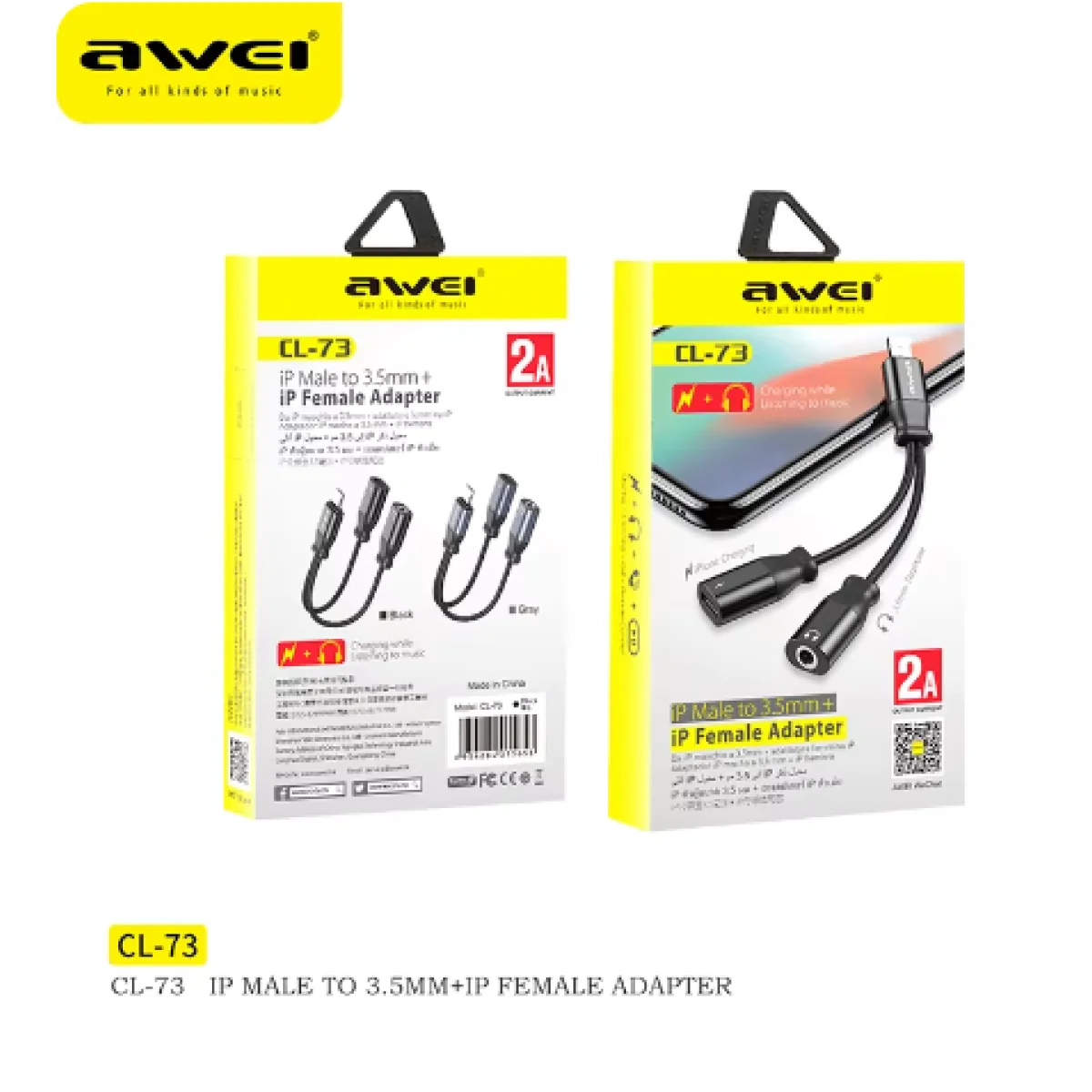 محول سماعات Awei CL-73 من Lightning إلى AUX 3.5 مم للآيفون - Image 4