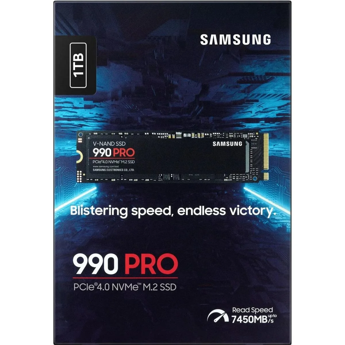وحدة تخزين SSD Samsung 990 PRO 1TB PCIe 4.0 NVMe M.2 قراءة وكتابة 7450/6900 MB/s