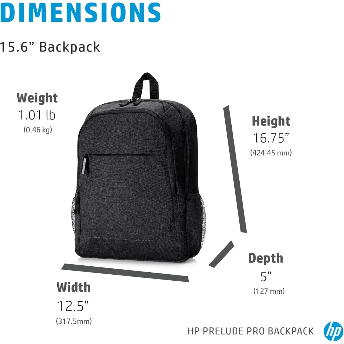 حقيبة ظهر لابتوب HP Prelude Pro مقاس 15.6 إنش معاد تدويرها لون فحمي - Image 3