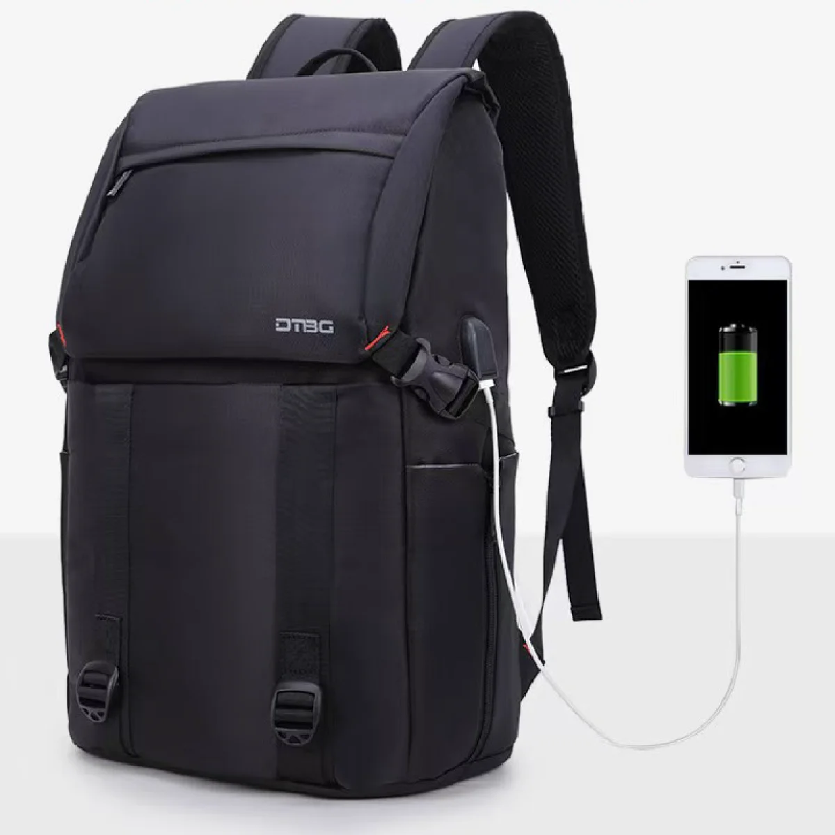 DTBG D-8226W Waterproof Laptop Backpack for Up to 17-inch Laptops with USB Charging Port - Black - Image 2