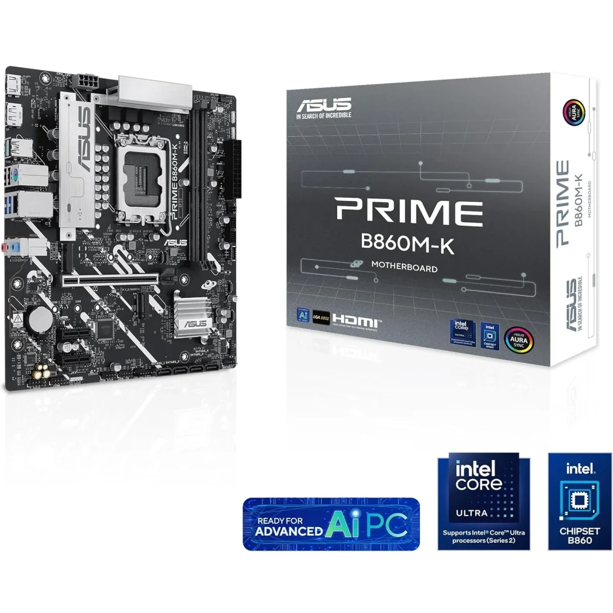 لوحة أم Asus Prime B860M-K بمقبس LGA 1851 بحجم Micro ATX - Image 1